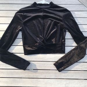 Black Velvet Forever 21 Crop Top